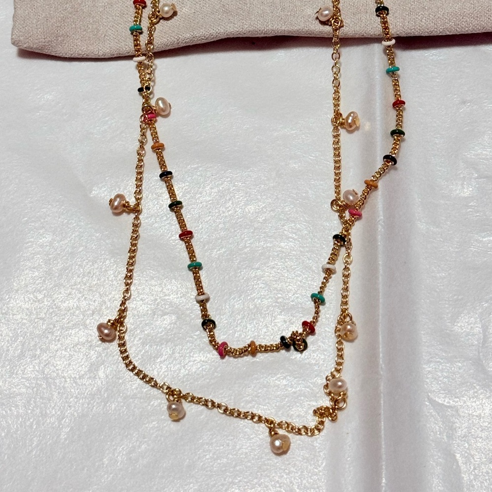 NWT Kendra Scott Eve Gold Multi Strand Necklace in Multi Mix - Picture 4 of 7